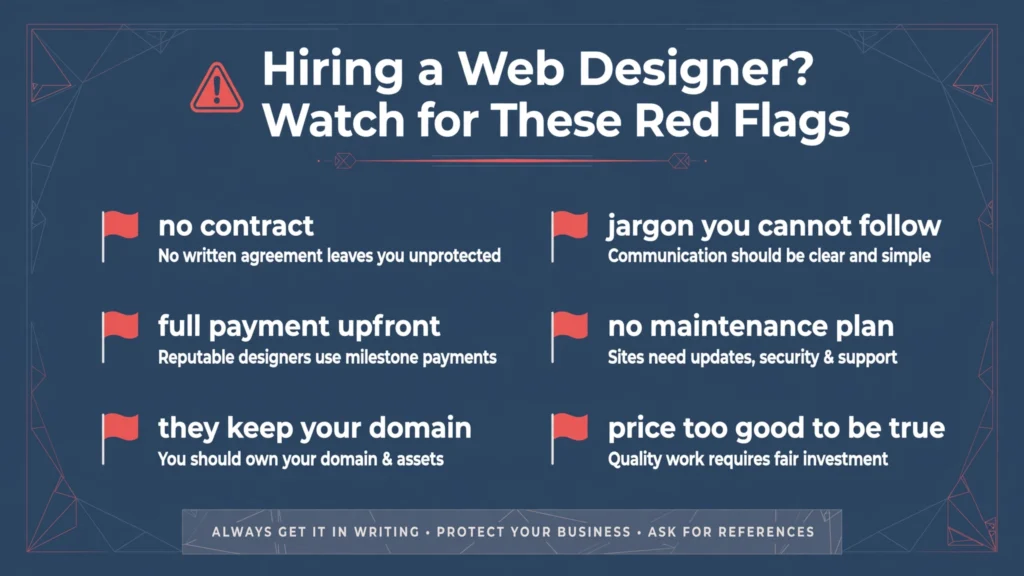 Red flags to watch for when hiring a web designer